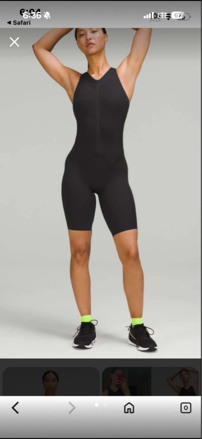 Lululemon Black Sleeveless Full-Length Bodysuit