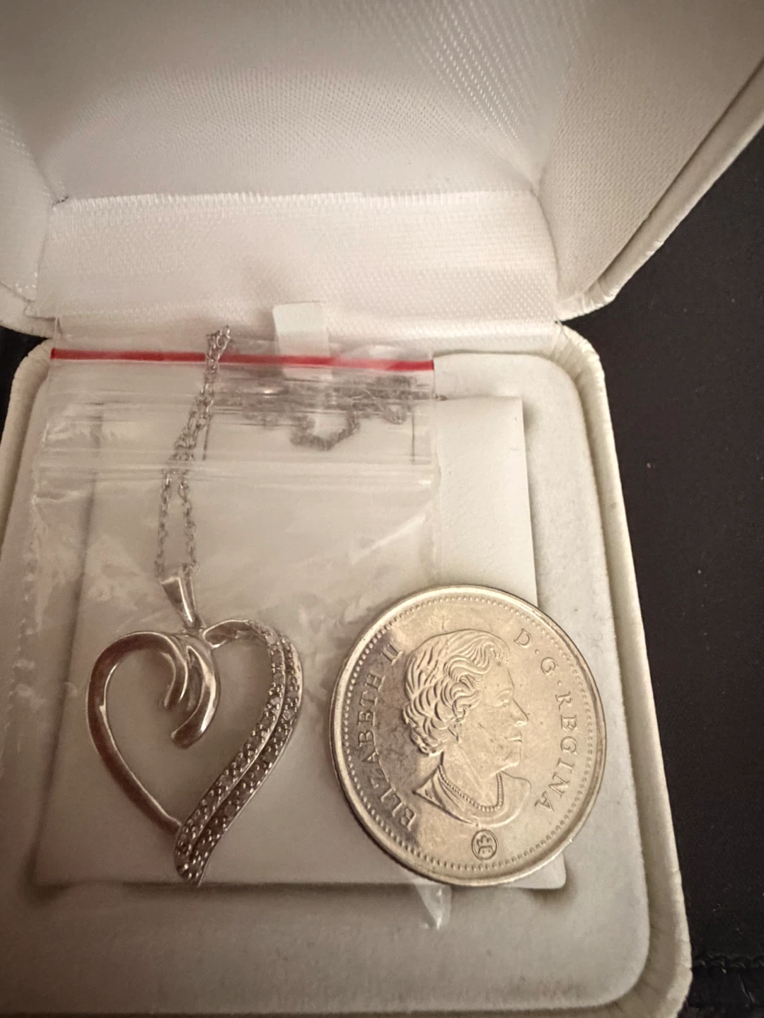 Sterling Silver 925 Heart Pendant Necklace with diamonds - photo 3