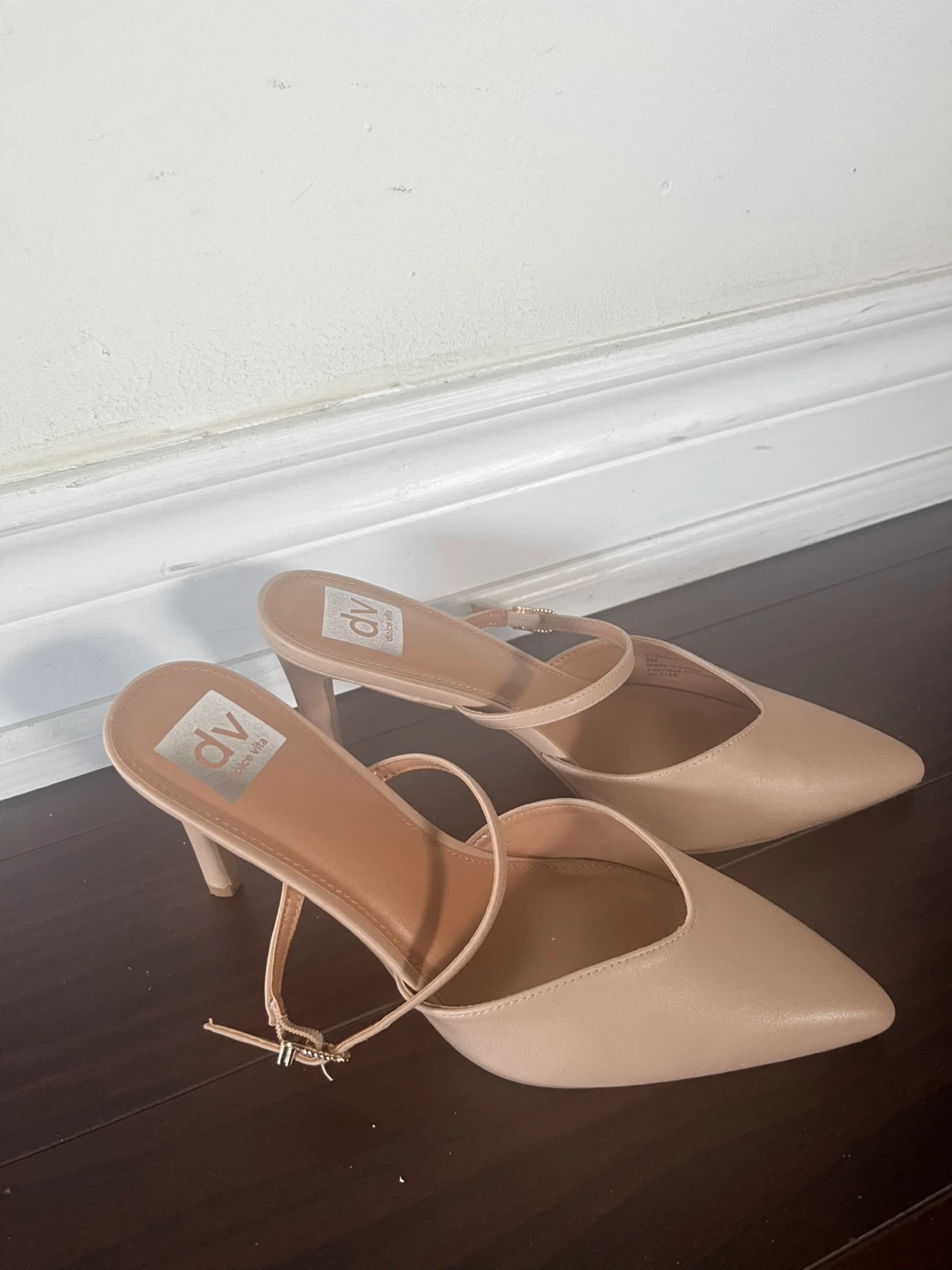 DV Dolce Vita Nude Pointed Toe Mules - Size 8M