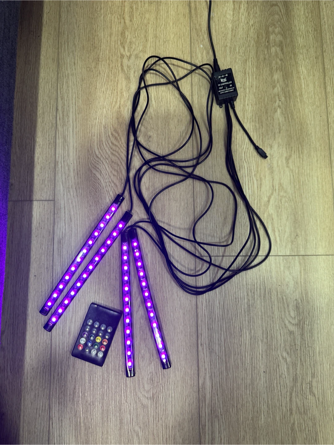 Car Interior LED Strip Lights with Remote - photo 3