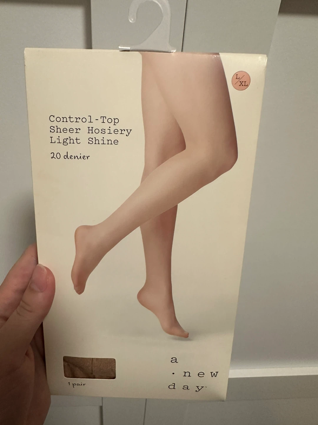A New Day Control-Top Sheer Hosiery Light Shine Tights L/XL