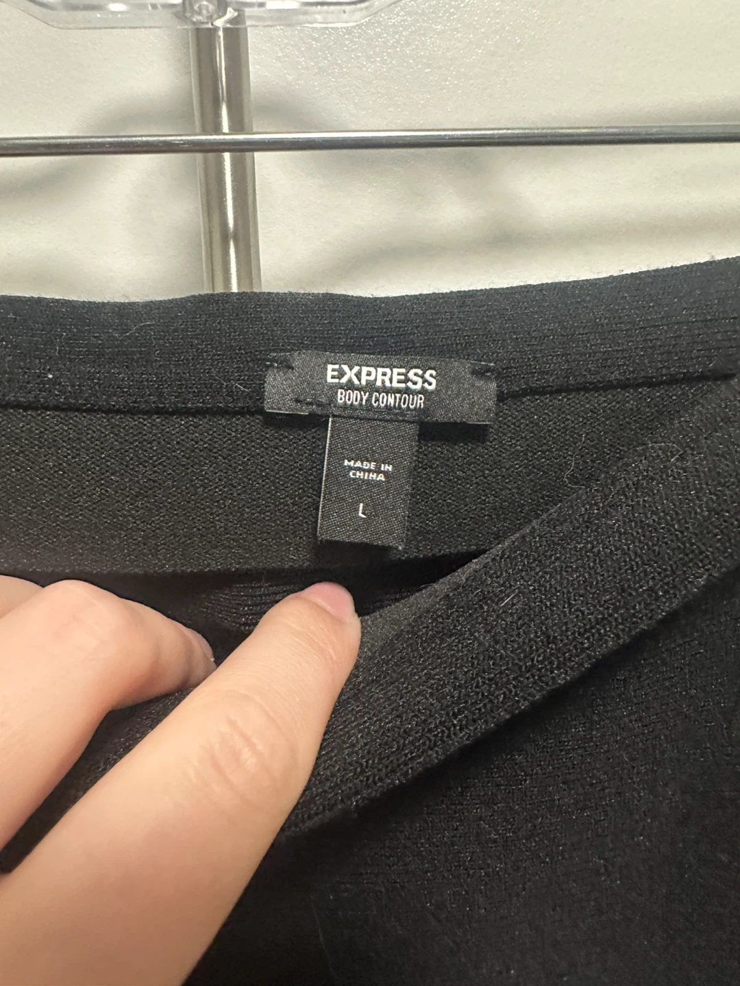 Express Body Contour Black Knit Skirt - Size L - photo 2