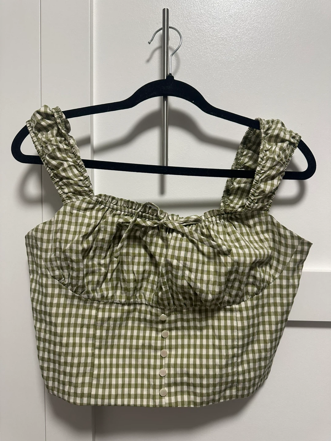 N3nteau Gingham Crop Top XL