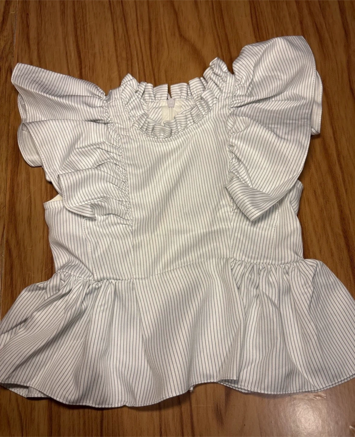 Girls Striped Ruffle Peplum Top Size 3