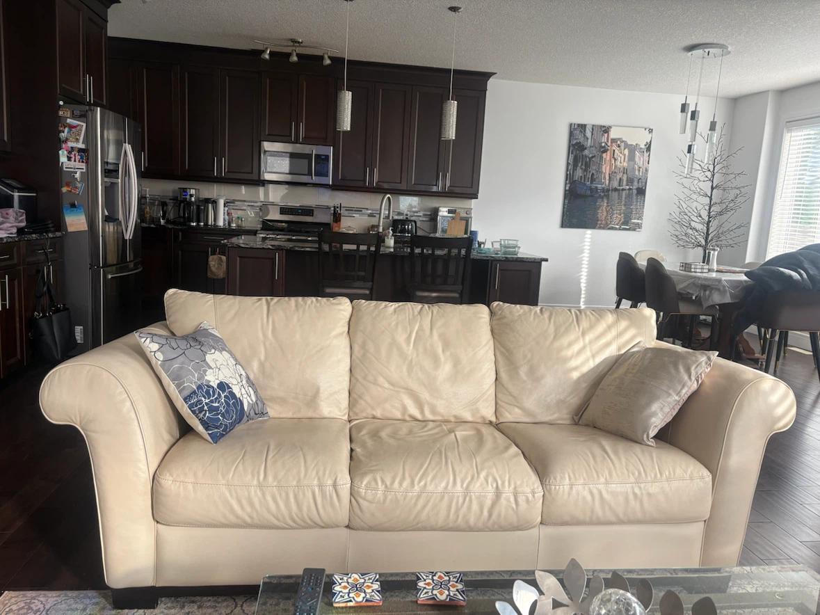 Cream Leather Sofas