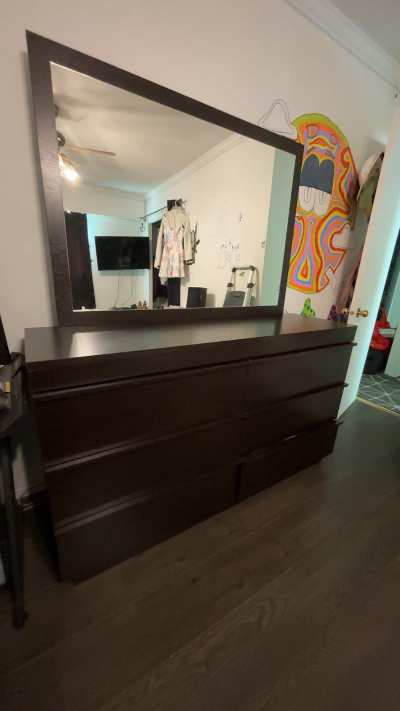 Black Dresser with Mirror