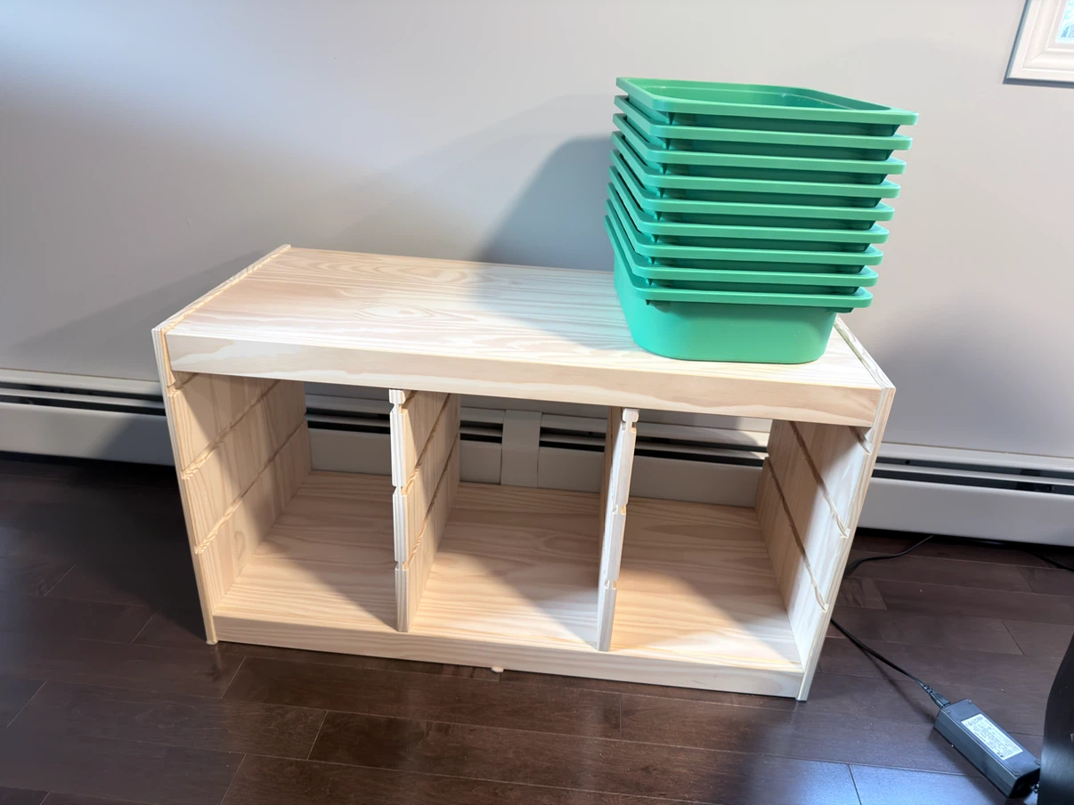 IKEA TROFAST Storage Combination with 9 Green Boxes