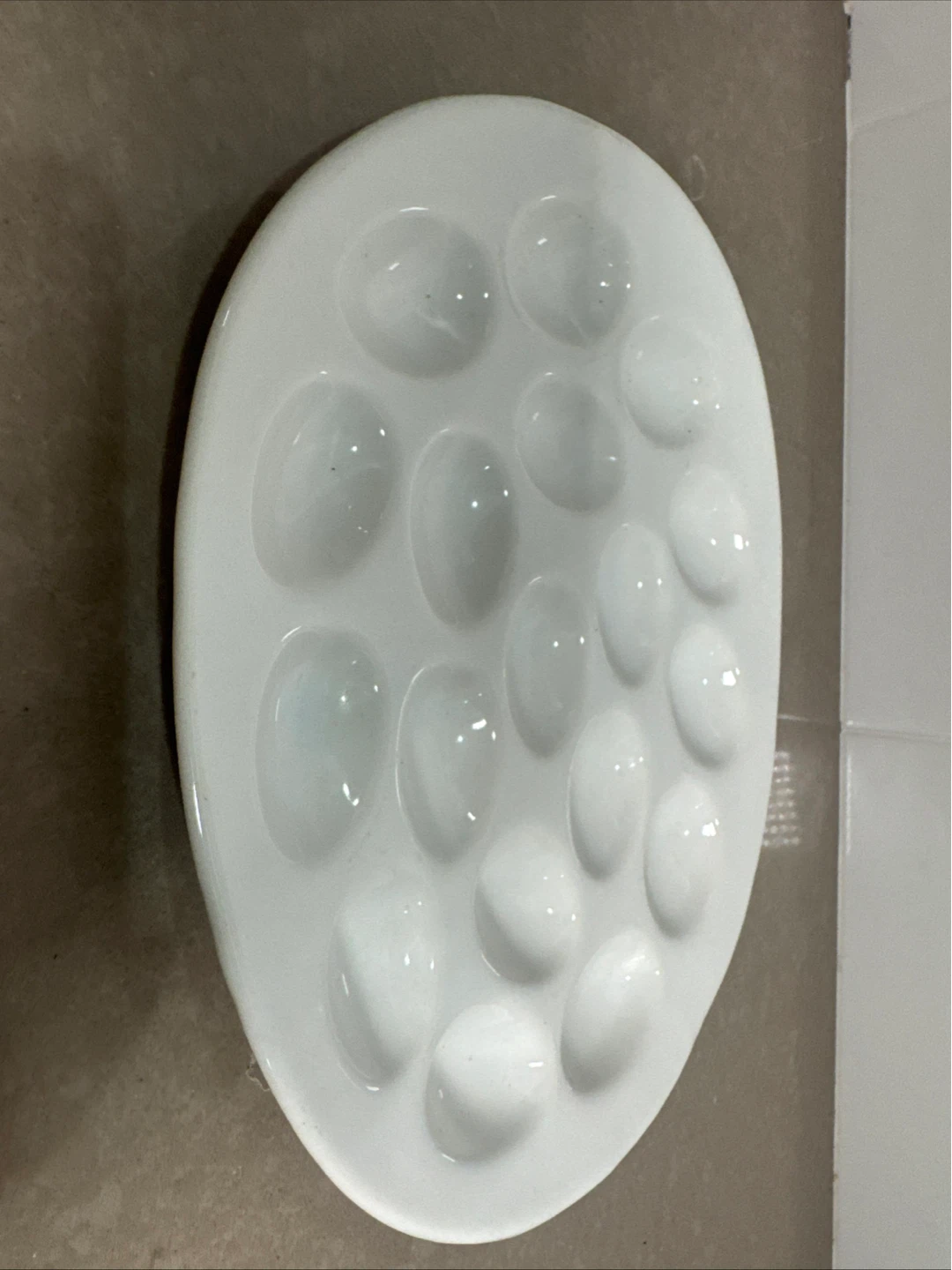 White Ceramic Escargot Plate - 12 Wells