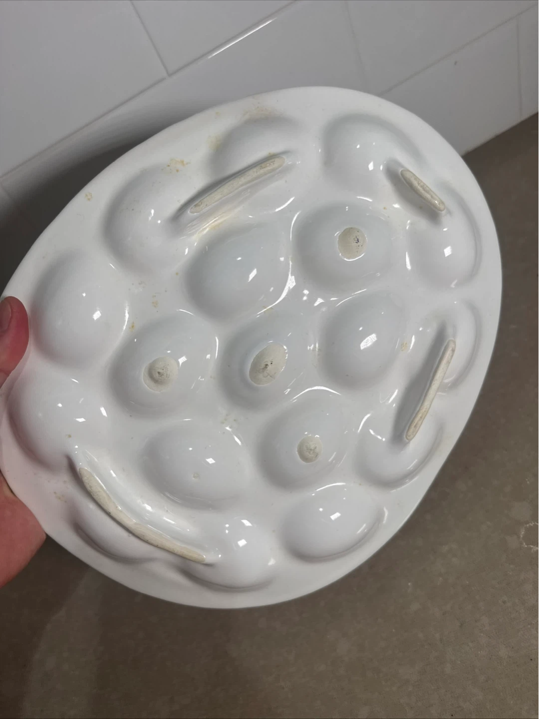 White Ceramic Escargot Plate - 12 Wells - photo 4