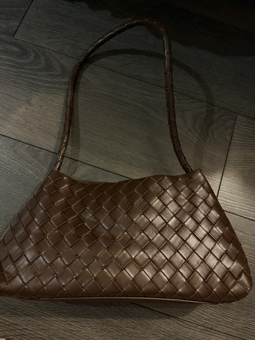 Brown Woven Shoulder Bag