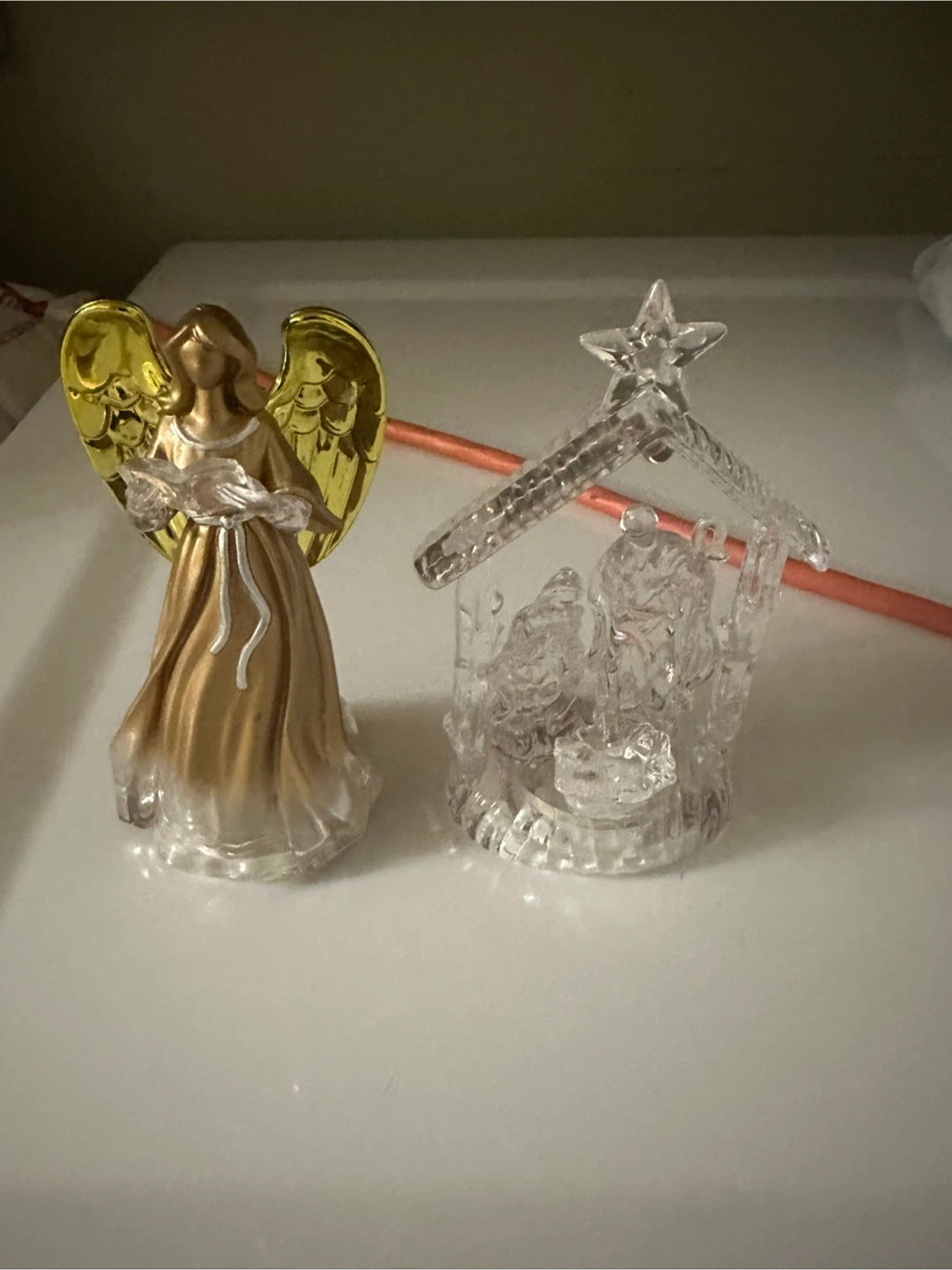 Nativity Scene with Angel Figurine