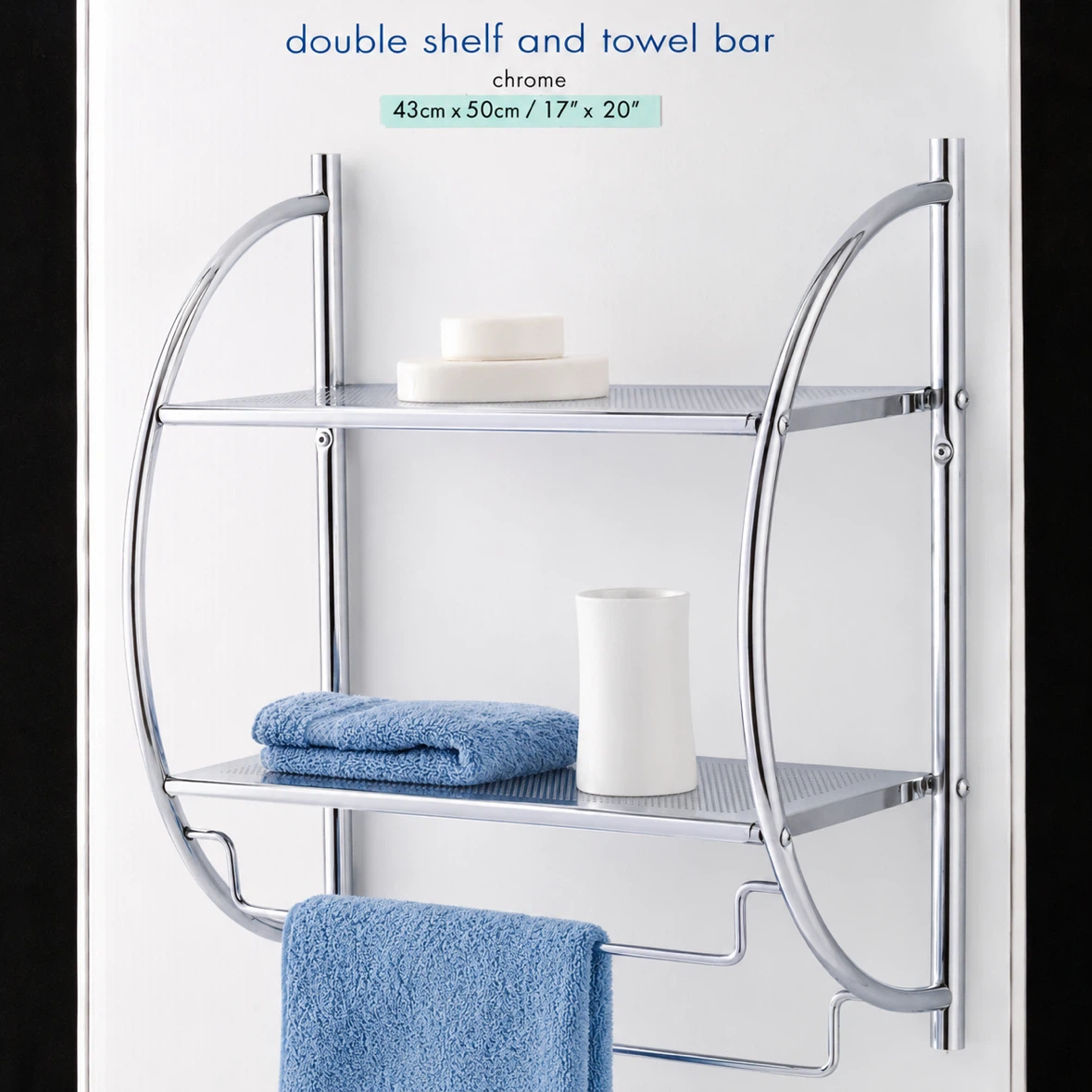 Double Shelf and Towel Bar