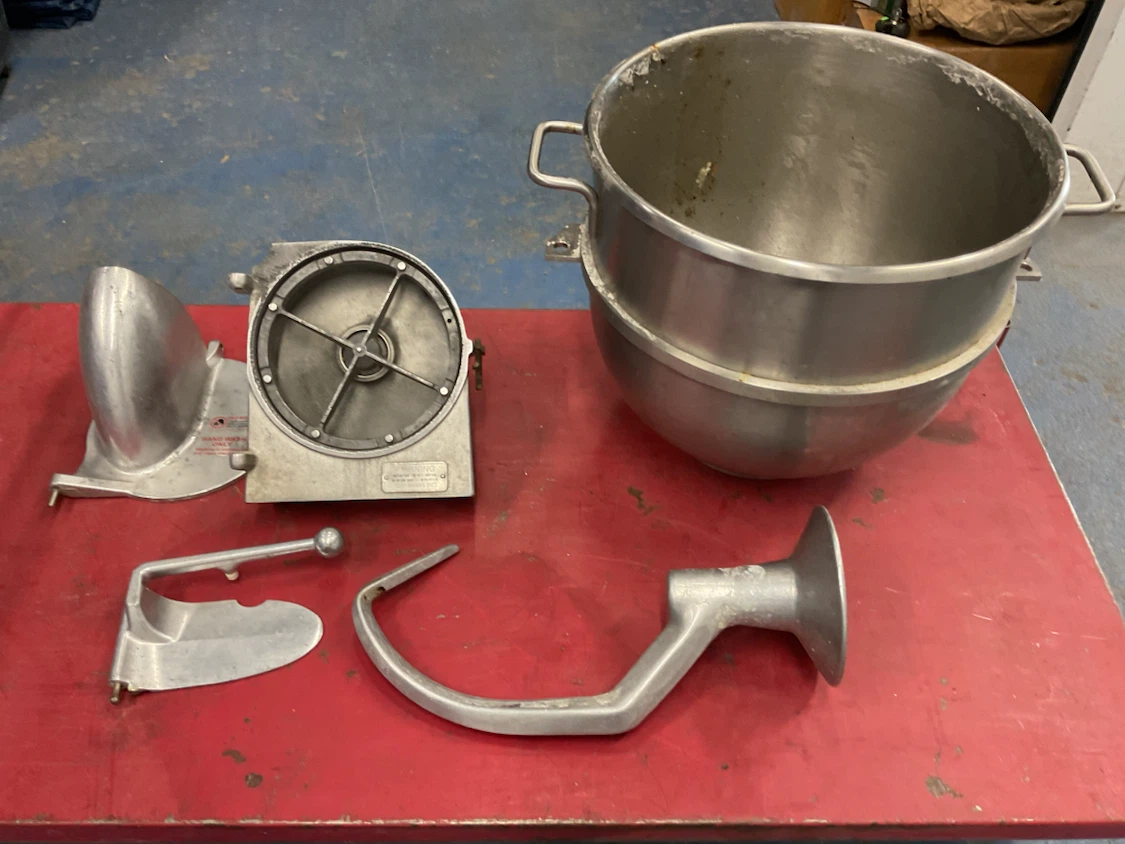 Commercial Stand Mixer Bowl and Attachments