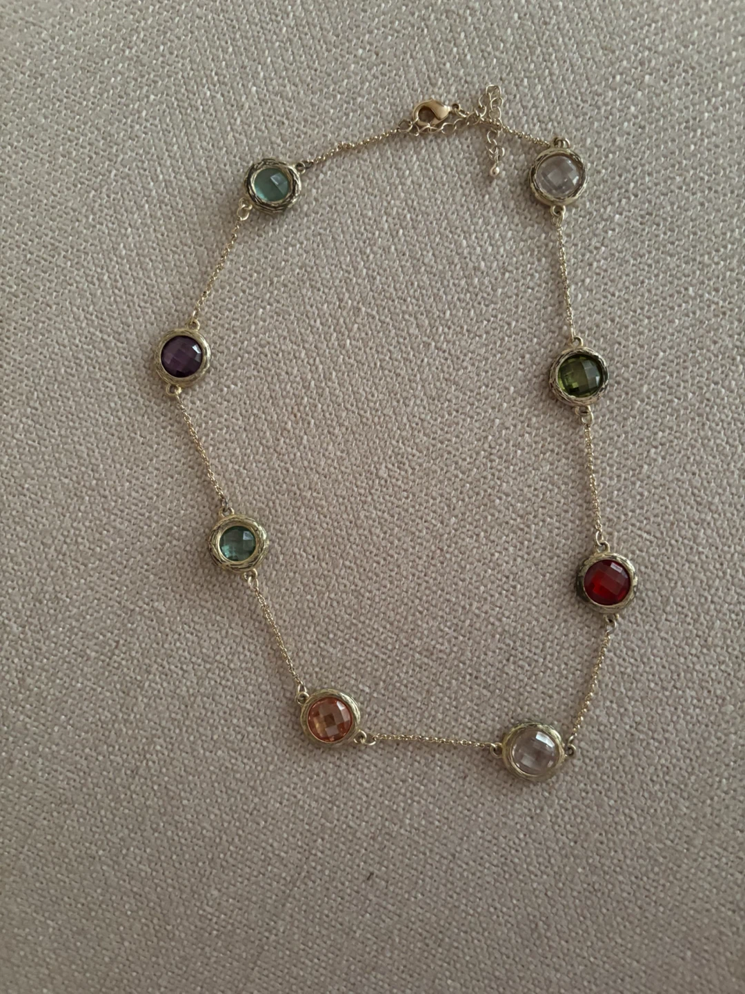 Multi-Stone Bezel Necklace