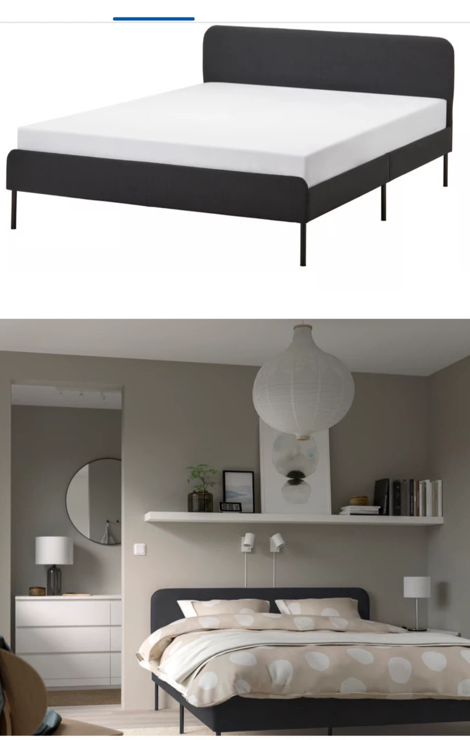 Bed frame with mattress
