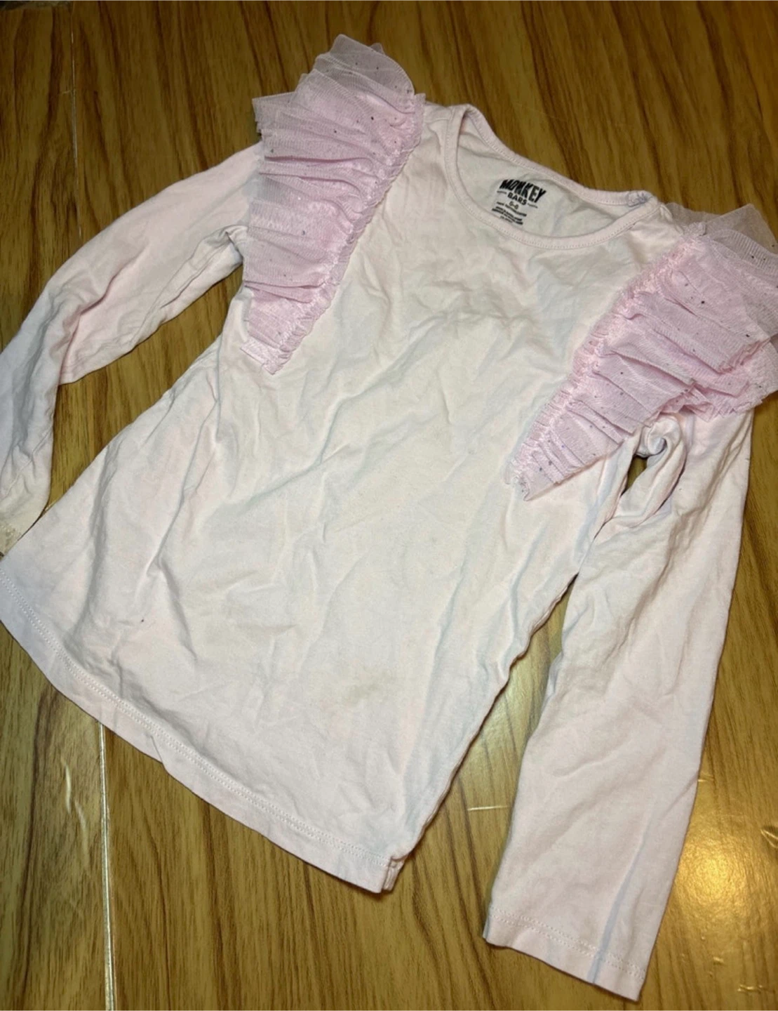 Monkey Bars Girls Long Sleeve Ruffle Top sz5-6