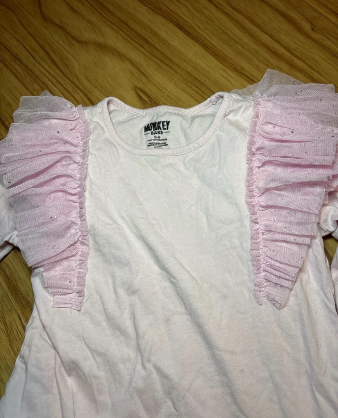 Monkey Bars Girls Long Sleeve Ruffle Top sz5-6 - photo 2