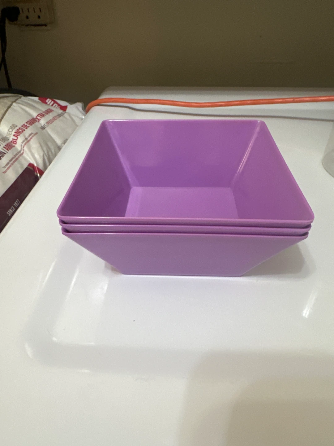 Set of 3. Purple Square Serving Bowls