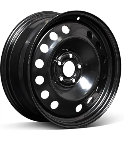 17” black steel rims 5×114.3 bolt pattern and 67.1 mm centre