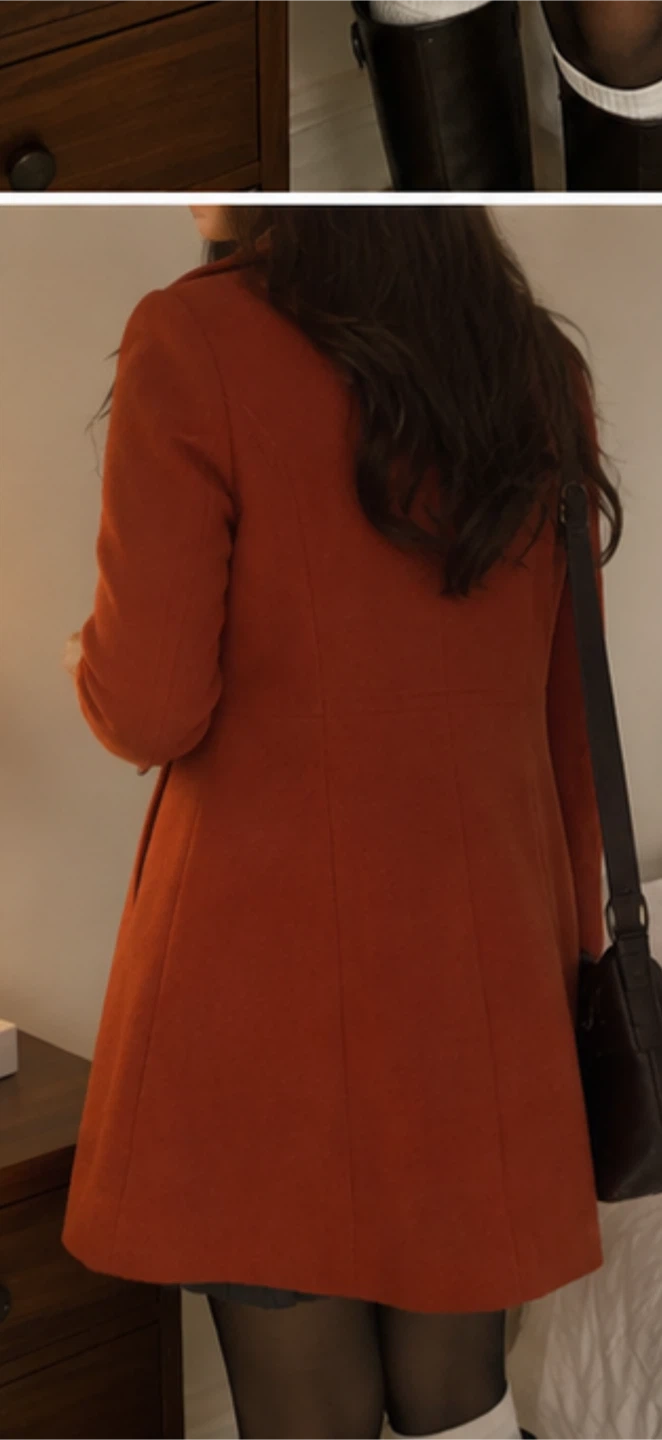 Forever 21 Orange Double-Breasted Peacoat - photo 2