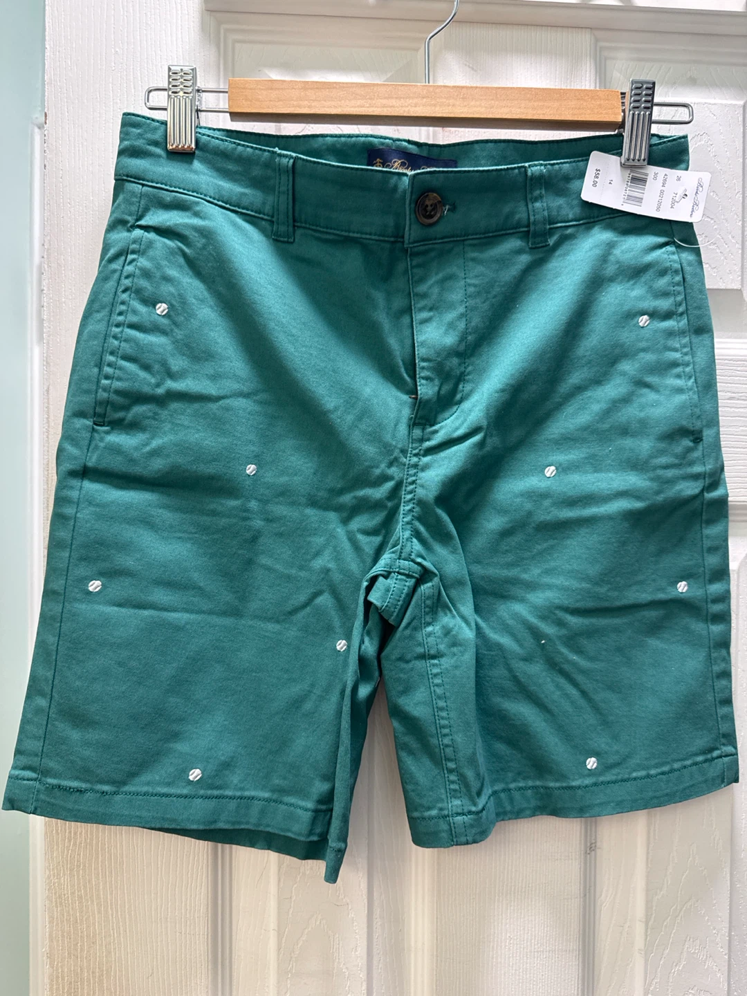 NEW Brooks Brothers Boys Green Shorts Size 14