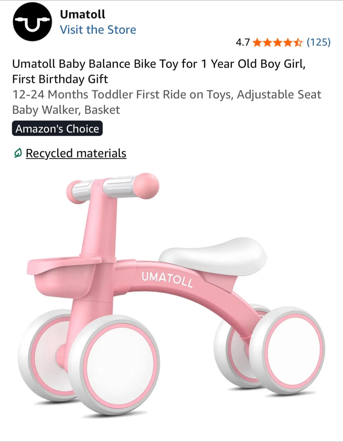 Umatoll Baby Balance Bike - photo 4