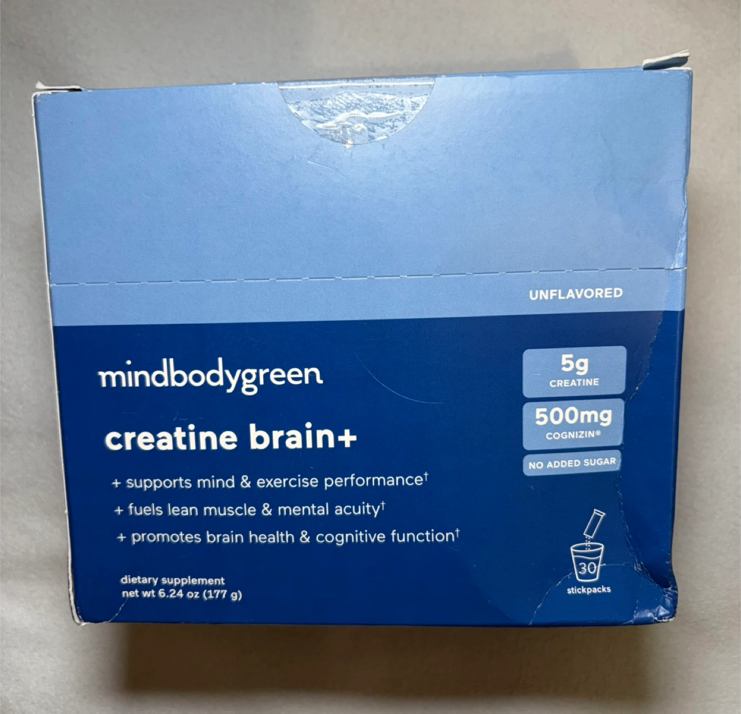 Mindbodygreen Creatine Brain+ 30 Stickpacks Unflavored (one box)