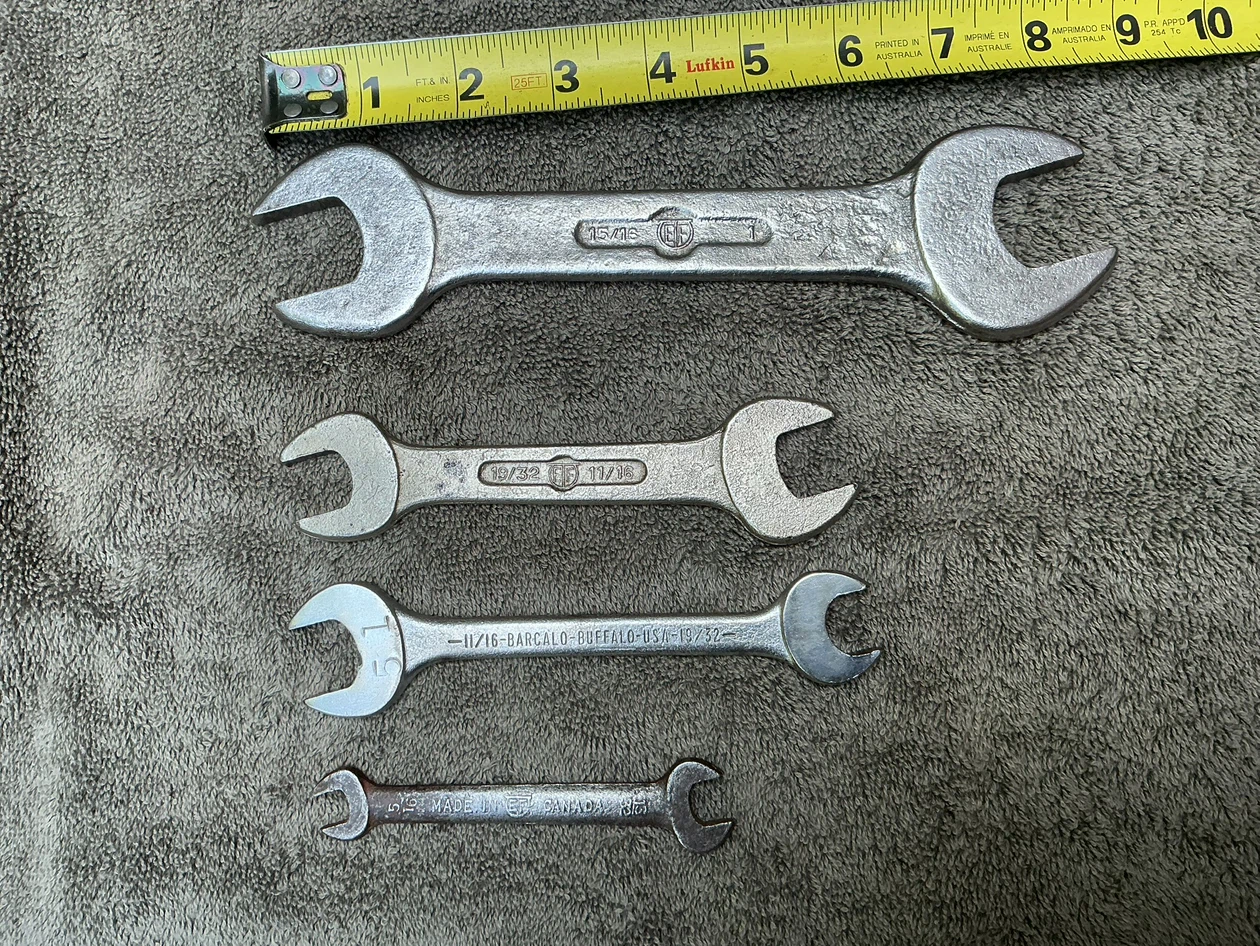 4 Vintage EF Open End Wrenches Tools !