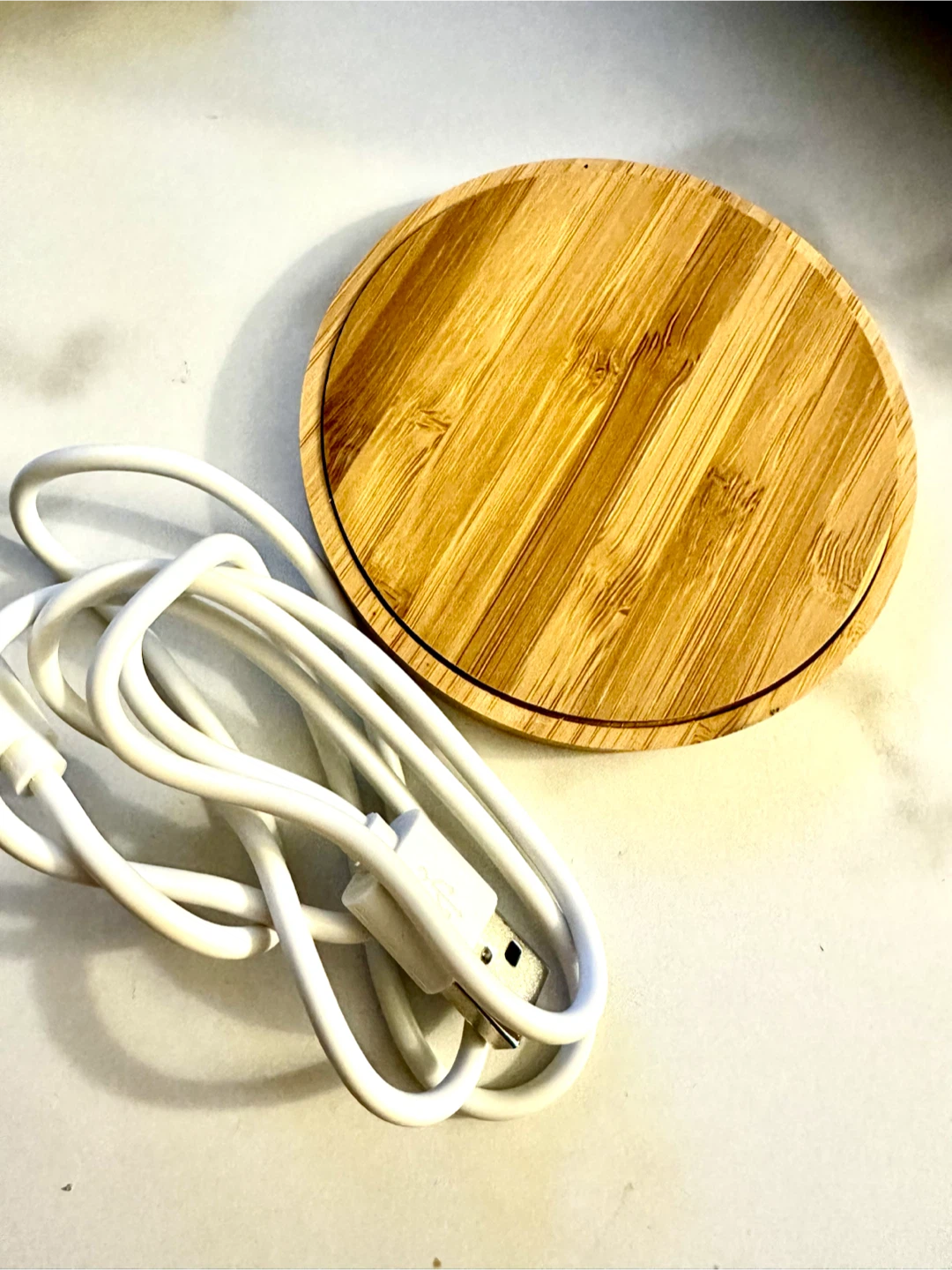 Wooden Wireless Charger Pad with USB Cable