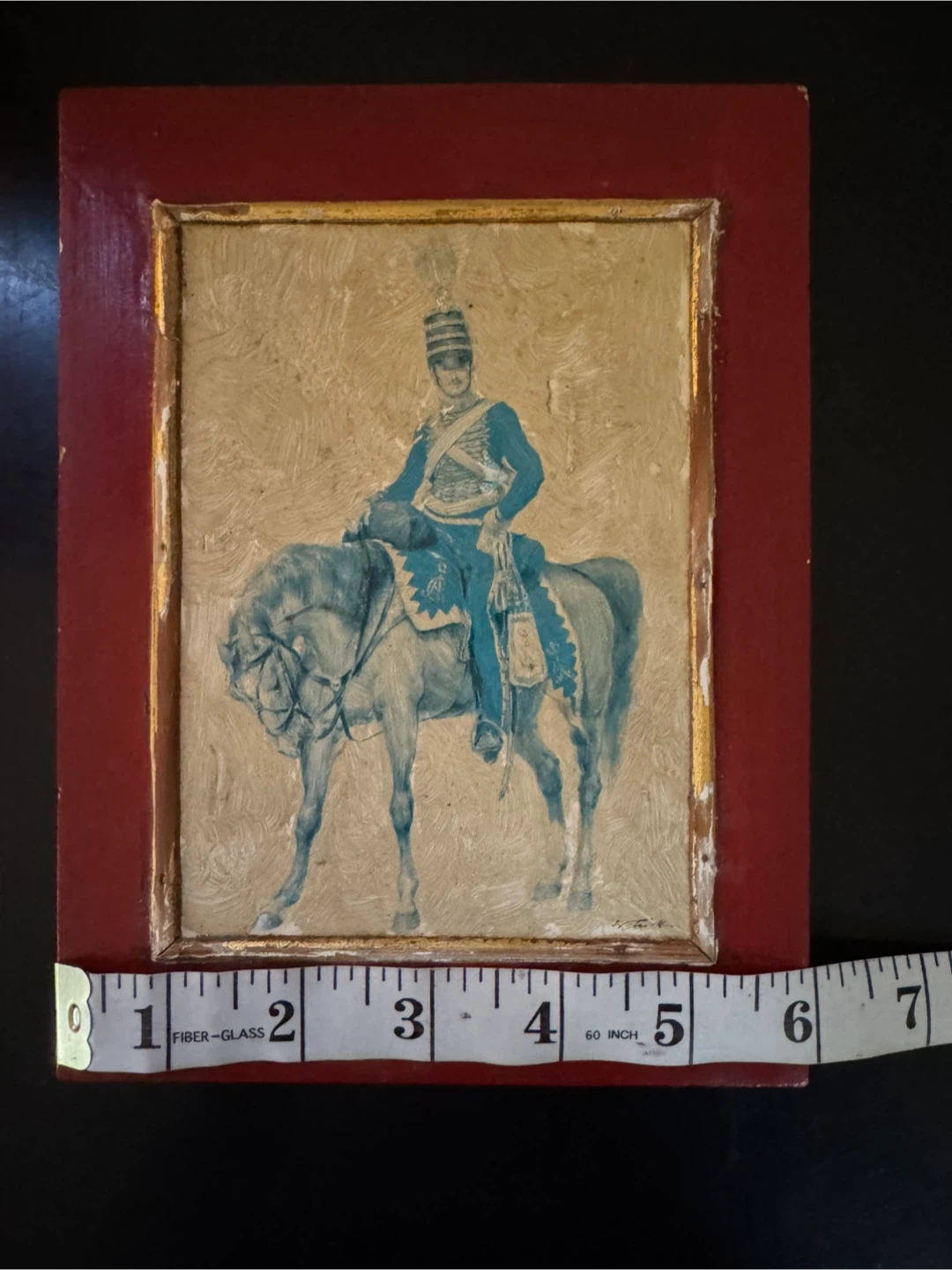 Framed Painting of a Man on a Horse