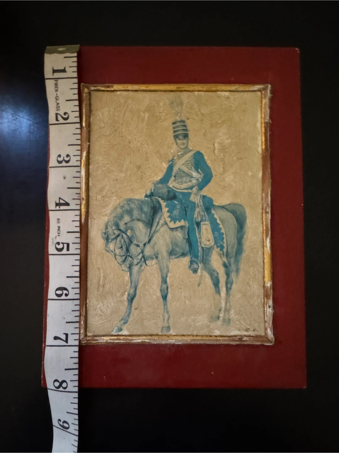 Framed Painting of a Man on a Horse - photo 2