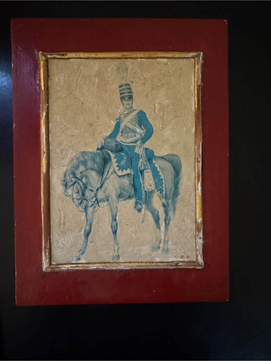 Framed Painting of a Man on a Horse - photo 3