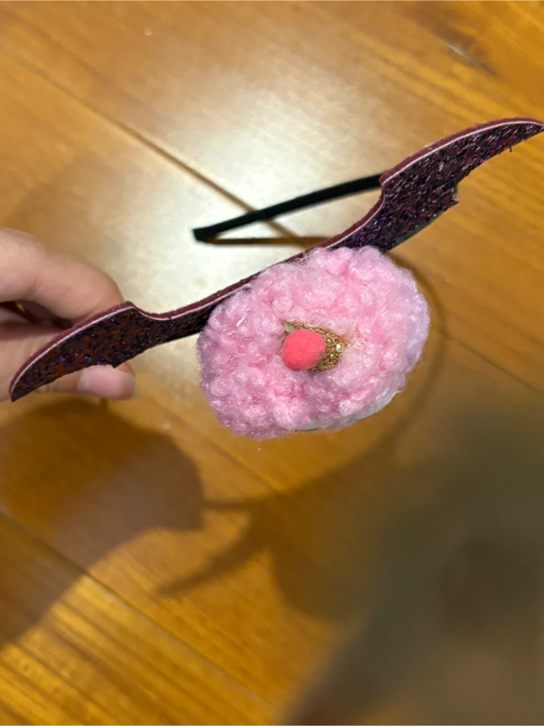 Pink Fuzzy Monster Bat Wing Headband - photo 3