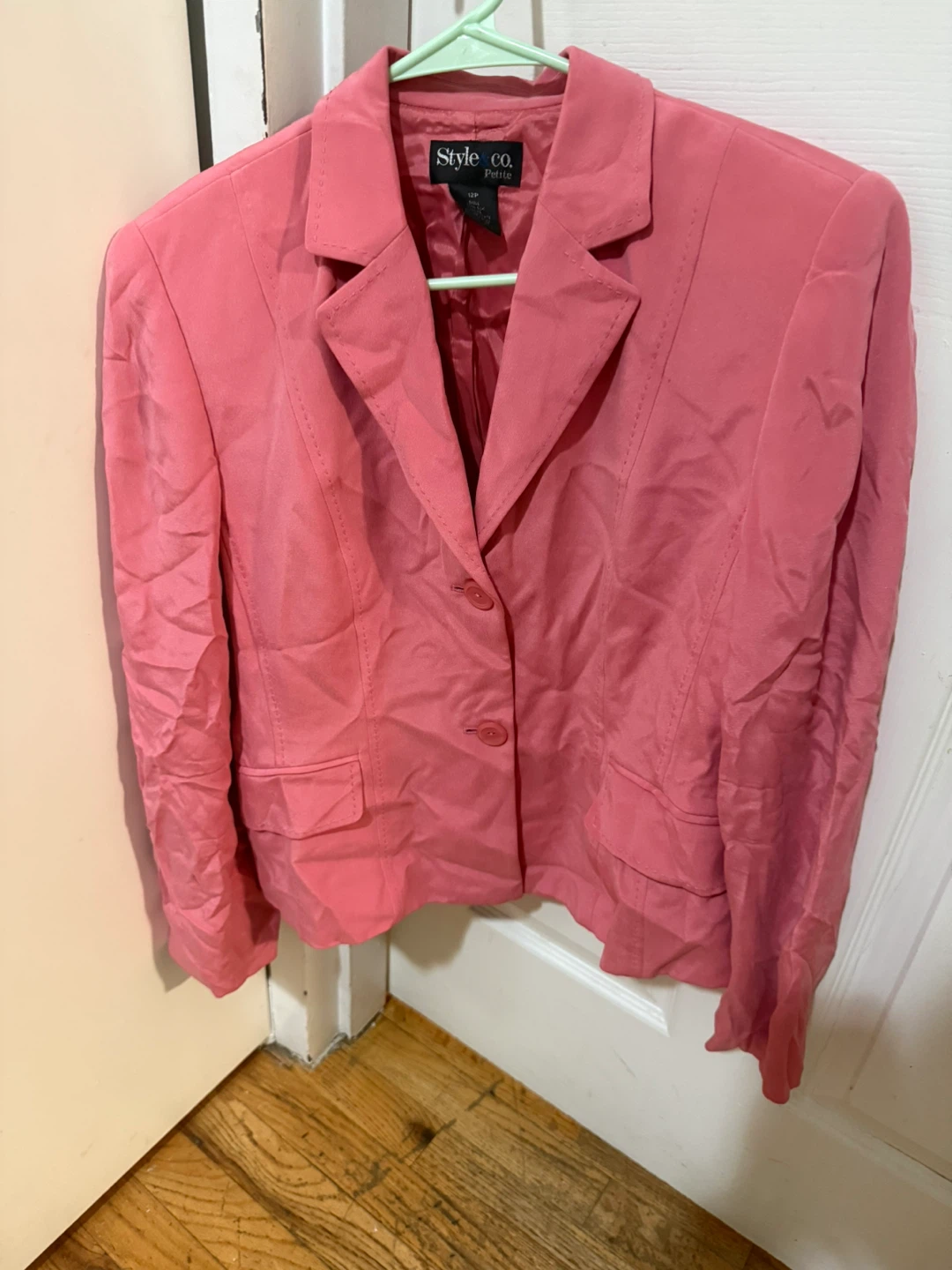 Style & Co. Petite Pink Silk Blazer Size 12P