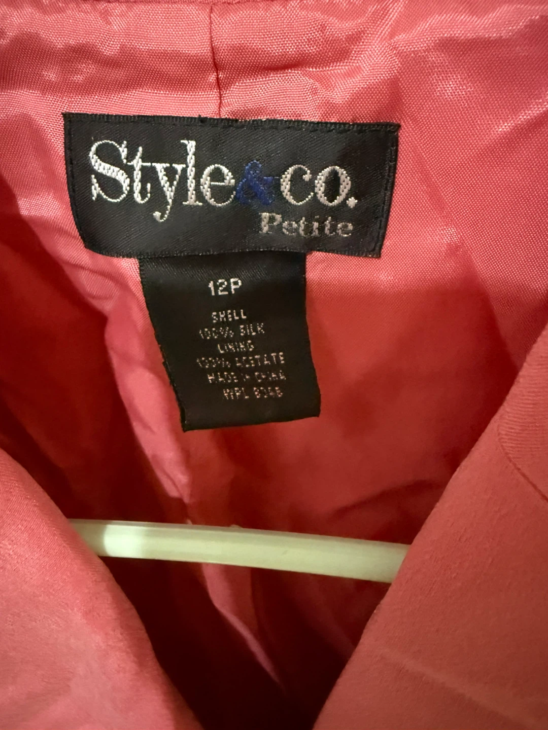 Style & Co. Petite Pink Silk Blazer Size 12P - photo 2
