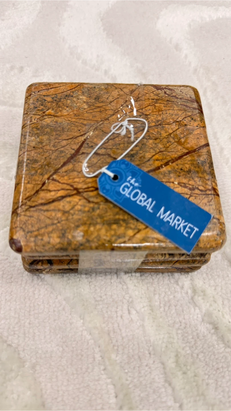 The Global Market marble coasters set of 4