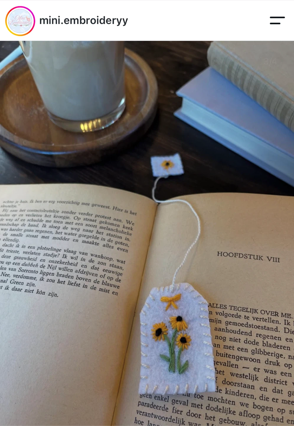 Hand embroidered teabag bookmarks - photo 5
