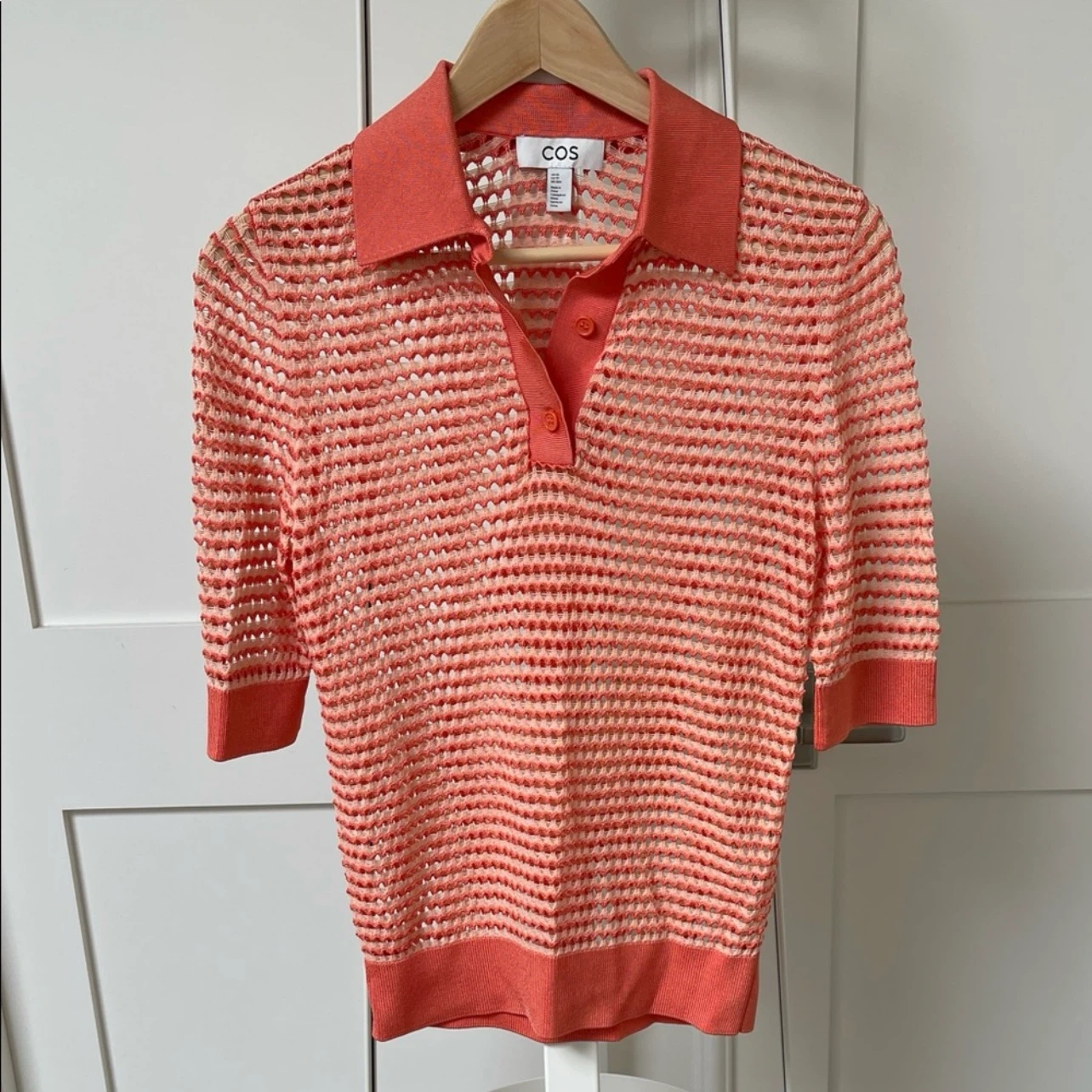 COS Women's Striped Knit Polo Shirt