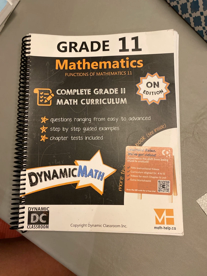 Grade 11 Mathematics Textbook - Dynamic Math