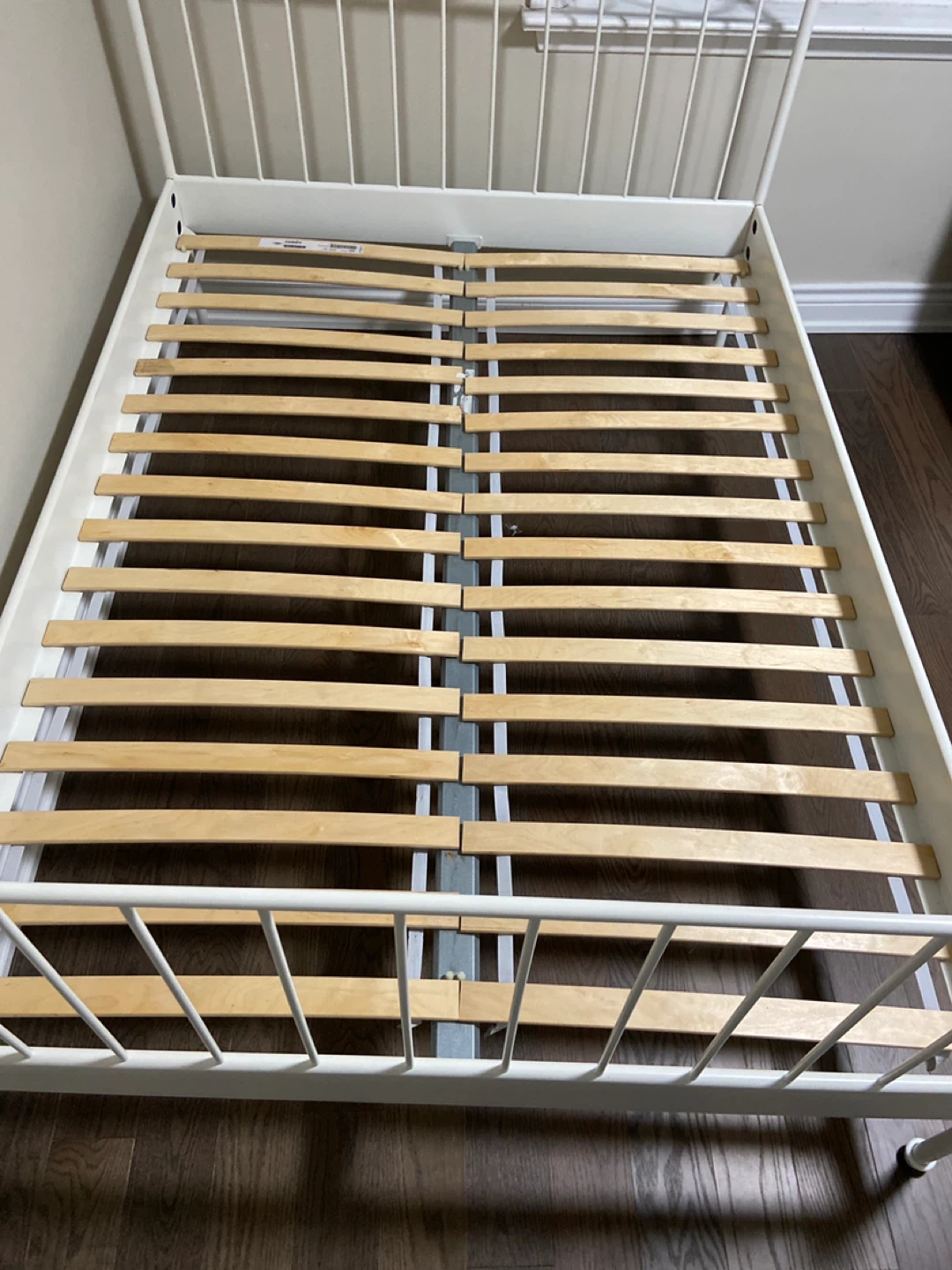 White Metal Double Bed Frame