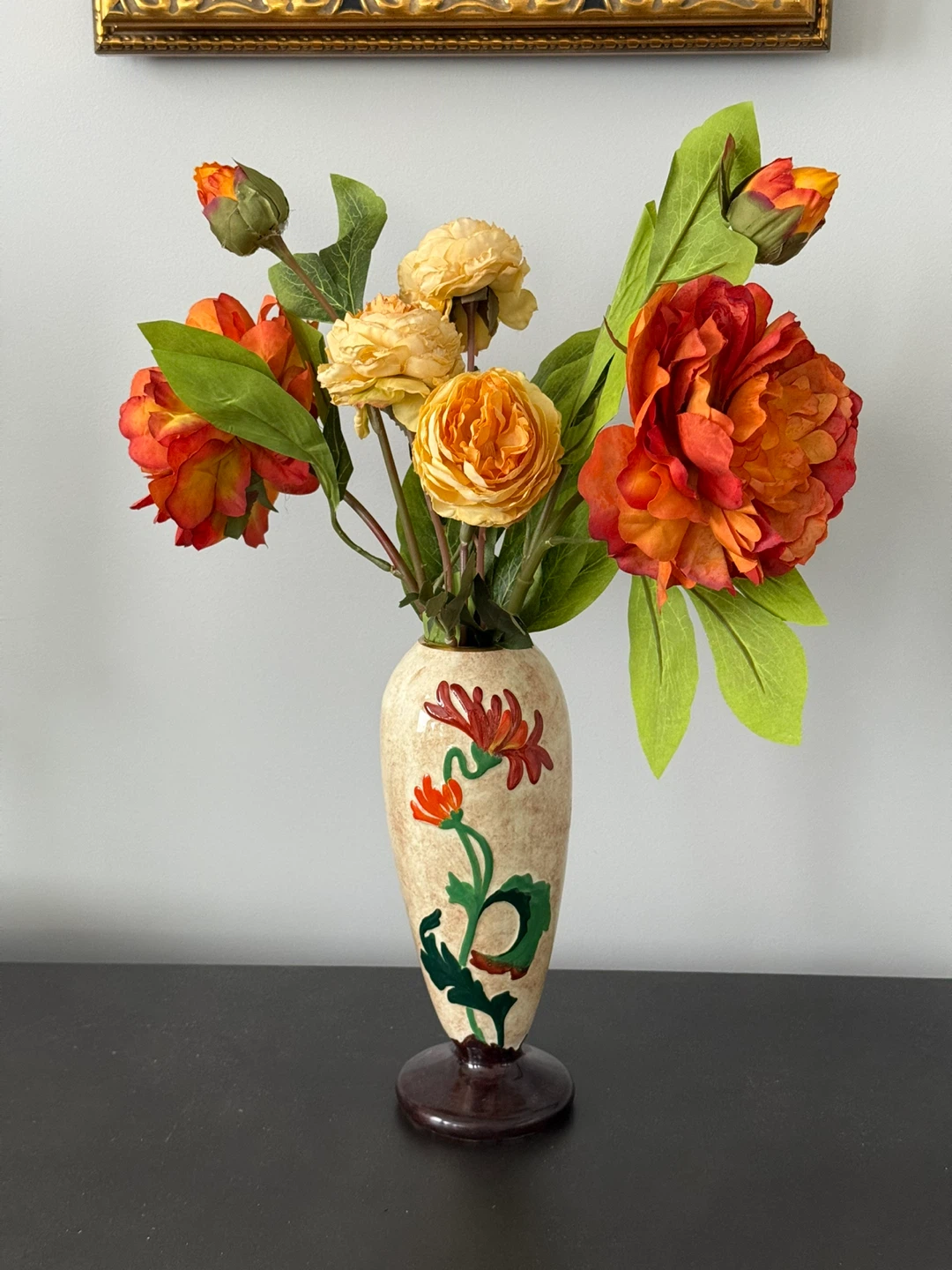 Handcrafted Artificial Flower Arrangement in Decorative Vase