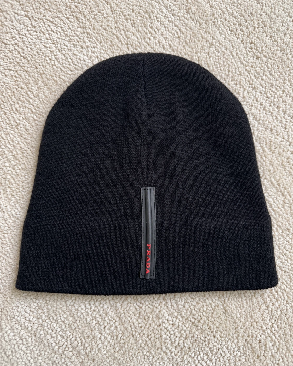 Prada Black Knit Beanie