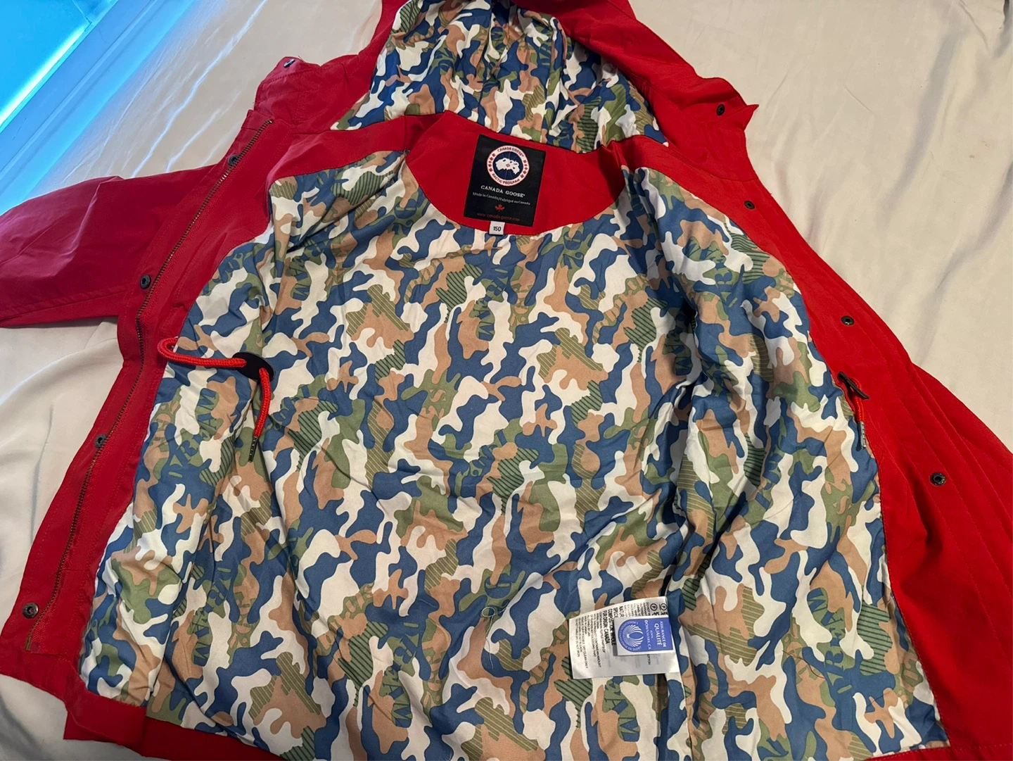 Canada Goose Kids Red Down Jacket – Size 150 (Approx. 10–12Y) - photo 3