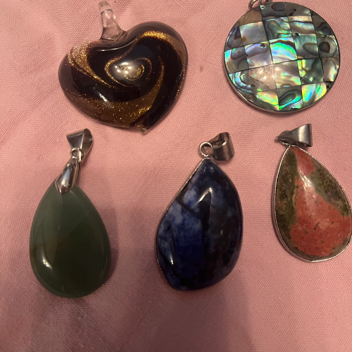 Assorted Gemstone and Glass Pendants - photo 2