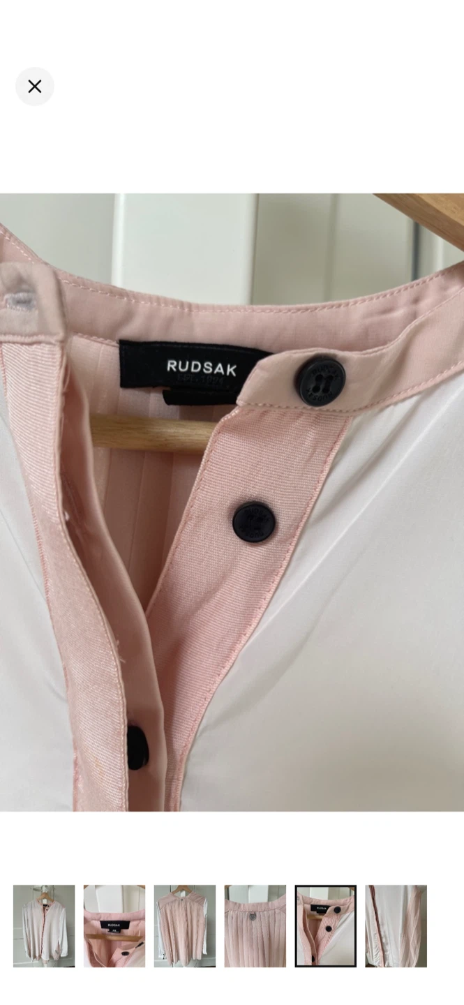 Rudsak White & Pink Pleated Long Sleeve Blouse - photo 4