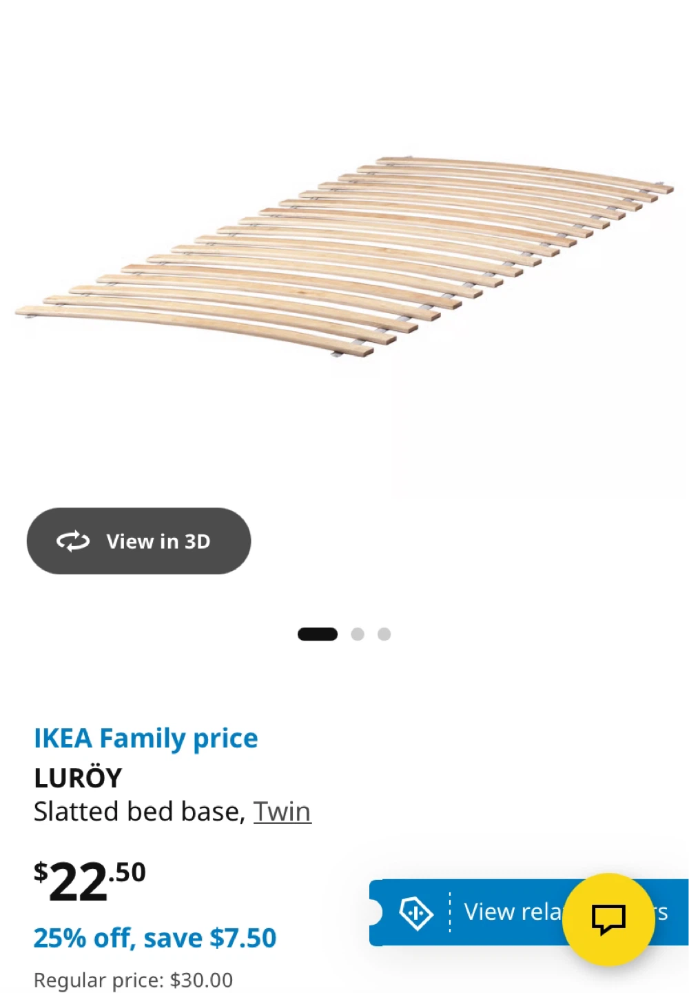 IKEA LURÖY Slatted Bed Base - Twin