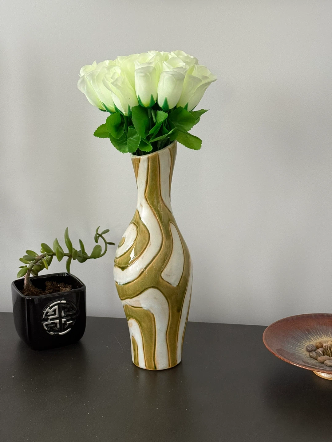 Handcrafted Arrangement in Decorative Swirl Pattern Vase - photo 2