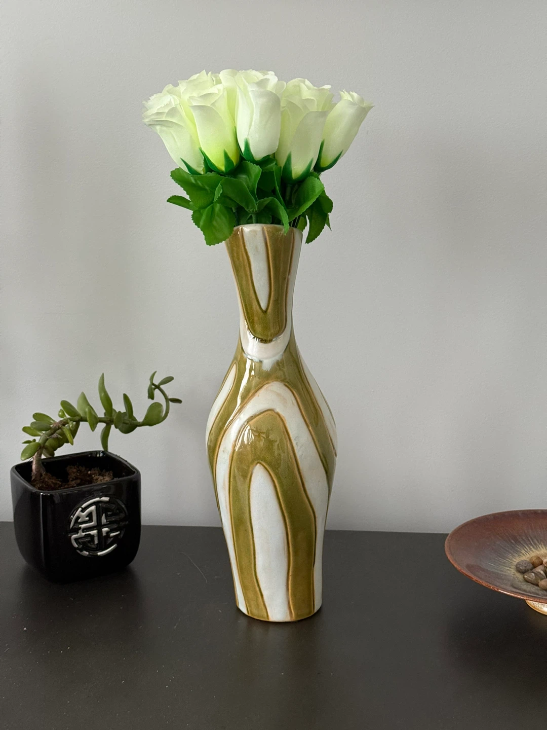 Handcrafted Arrangement in Decorative Swirl Pattern Vase - photo 3