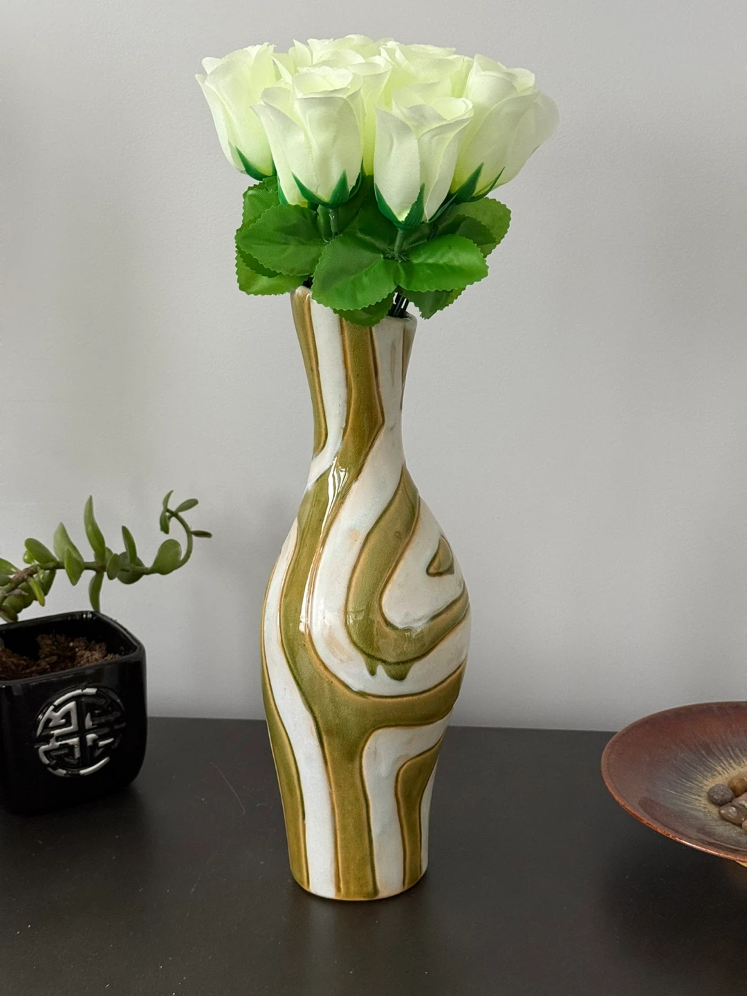 Handcrafted Arrangement in Decorative Swirl Pattern Vase - photo 4