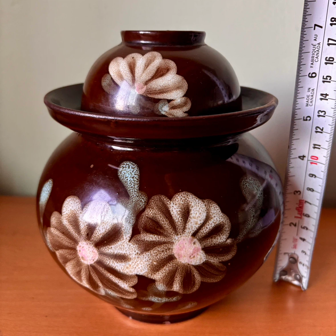 Vintage Ceramic Pickle Pot with Lid and Bowl - photo 3
